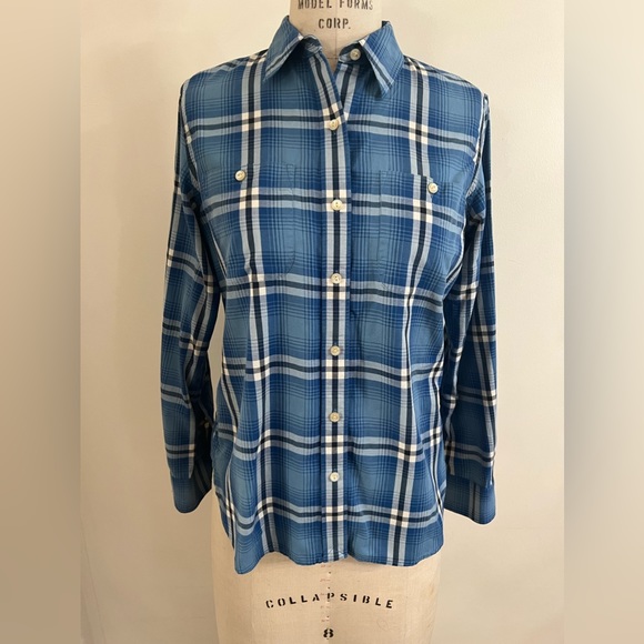 Ralph Lauren Womens Plaid Button Up Down Long Sleeve Collar Shirt Size M - Picture 1 of 6
